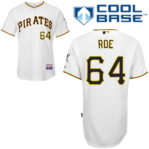 Chaz Roe #64 MLB Jersey-Pittsburgh Pirates Men's Authentic Home White Cool Base Baseball Jersey